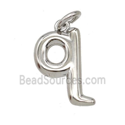 Copper Letter-q Pendant Platinum Plated