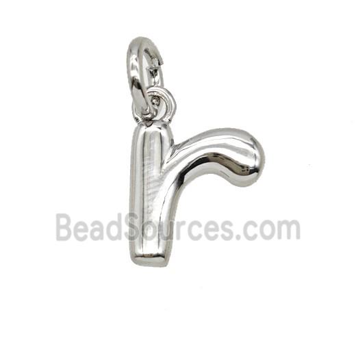 Copper Letter-r Pendant Platinum Plated