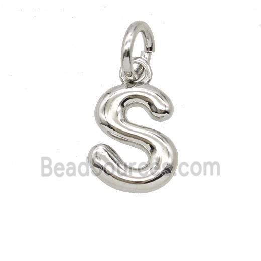 Copper Letter-s Pendant Platinum Plated