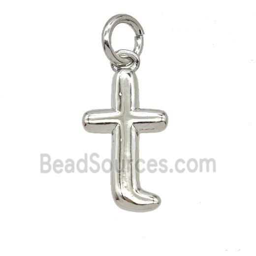 Copper Letter-t Pendant Platinum Plated