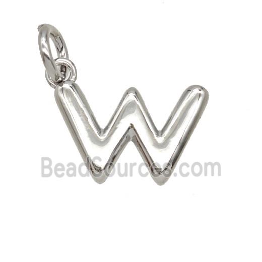 Copper Letter-w Pendant Platinum Plated