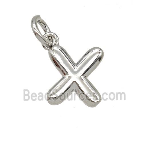Copper Letter-x Pendant Platinum Plated