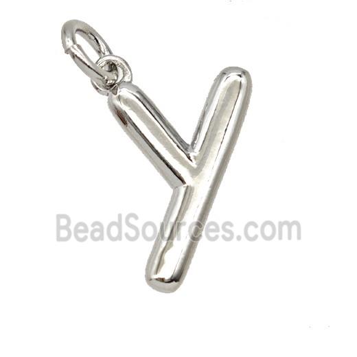 Copper Letter-y Pendant Platinum Plated