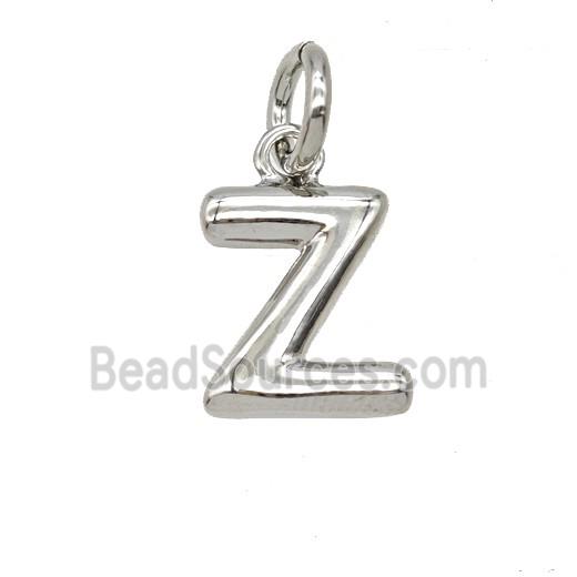 Copper Letter-z Pendant Platinum Plated