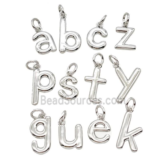 Copper Letter Pendant Platinum Plated Mix Alphabet