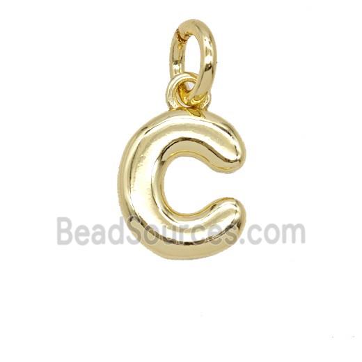 Copper Letter-c Pendant Gold Plated