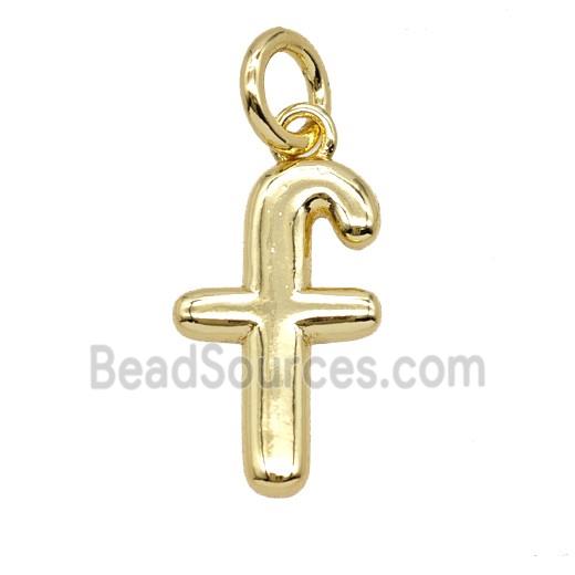 Copper Letter-f Pendant Gold Plated