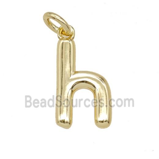 Copper Letter-h Pendant Gold Plated