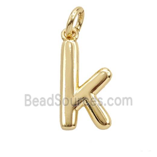 Copper Letter-k Pendant Gold Plated