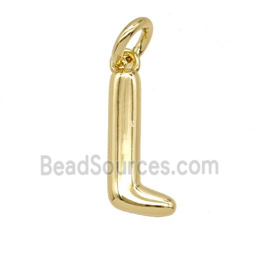 Copper Letter-l Pendant Gold Plated