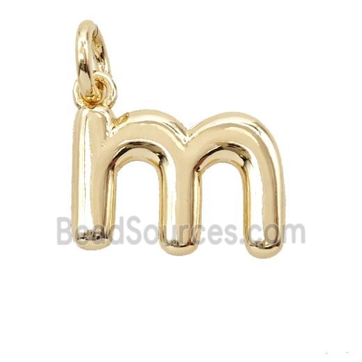 Copper Letter-m Pendant Gold Plated