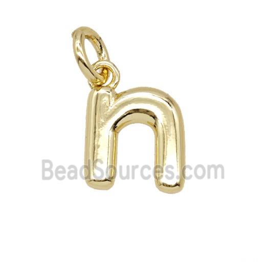 Copper Letter-n Pendant Gold Plated