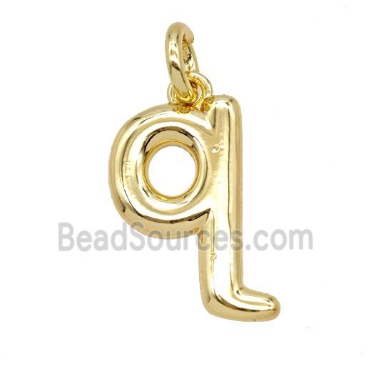 Copper Letter-q Pendant Gold Plated