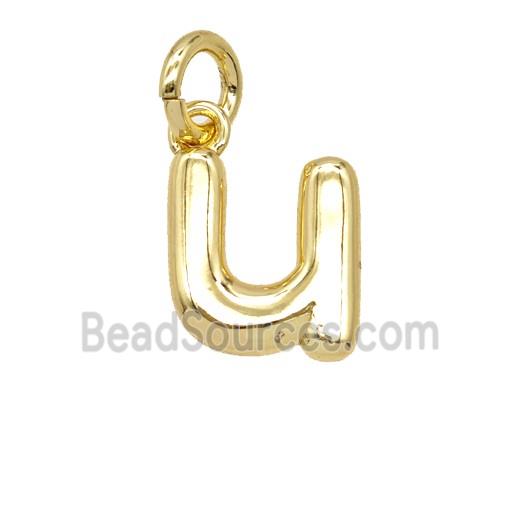Copper Letter-u Pendant Gold Plated