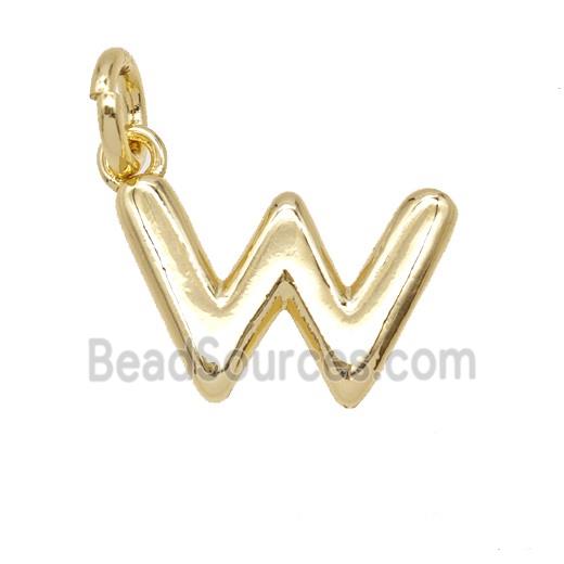 Copper Letter-w Pendant Gold Plated