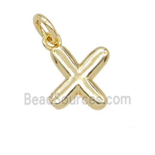 Copper Letter-x Pendant Gold Plated