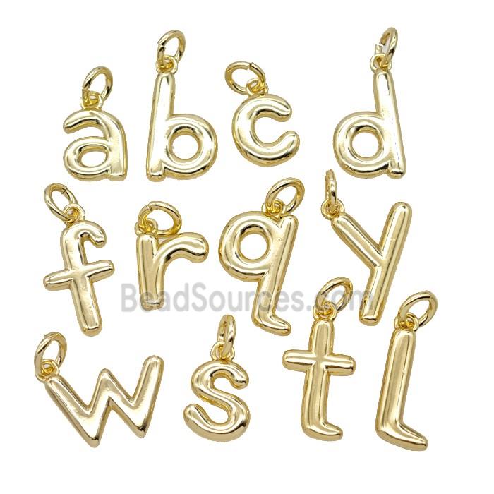 Copper Alphabet Pendant Gold Plated Mixed Letters