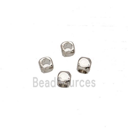 Copper Cube Beads Platinum Plated