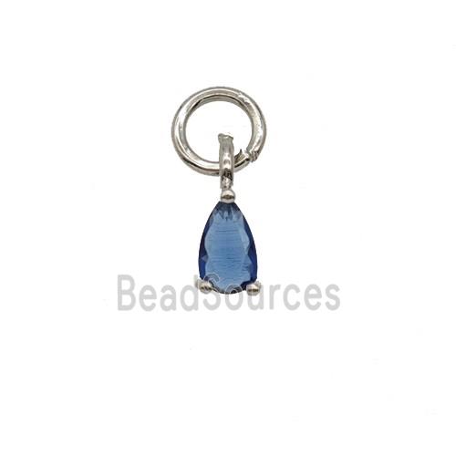 Blue Crystal Glass Teardrop Pendant