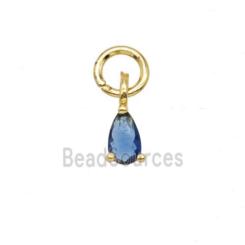 Blue Crystal Glass Teardrop Pendant