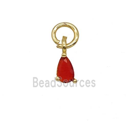 Red Crystal Glass Teardrop Pendant
