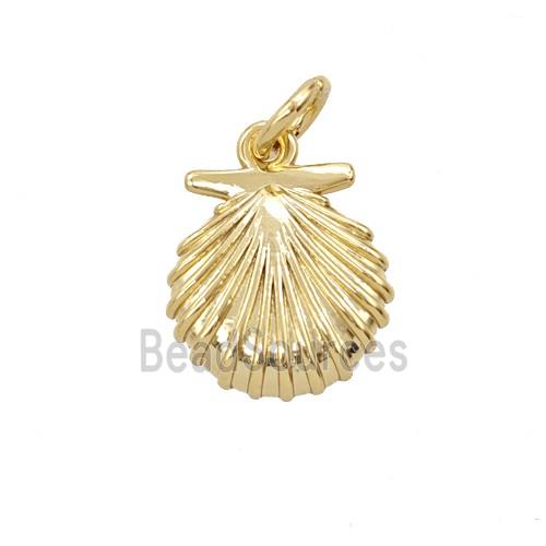 Copper Scallop Shell Pendant Gold Plated