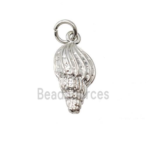 Copper Conch Shell Pendant Platinum Plated