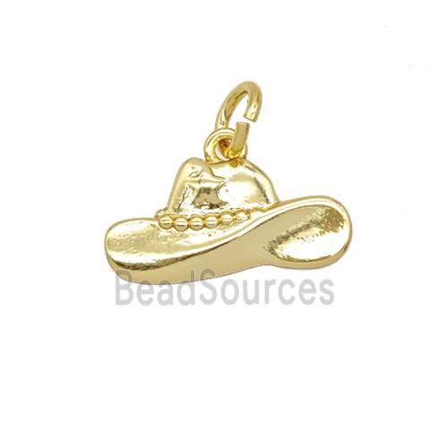 Cowboy Hat Charms Copper Pendant Gold Plated