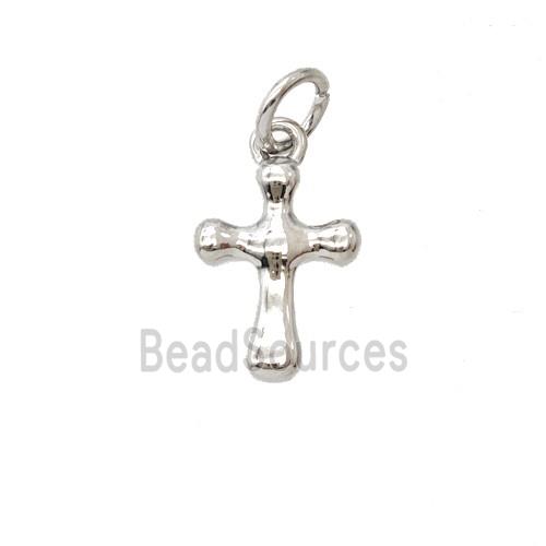 Copper Cross Pendant Platinum Plated