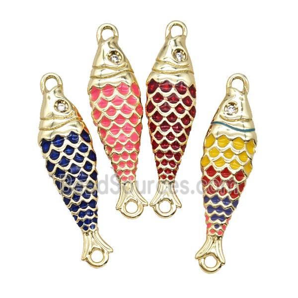 Copper Fish Connector Enamel Gold Plated Mixed