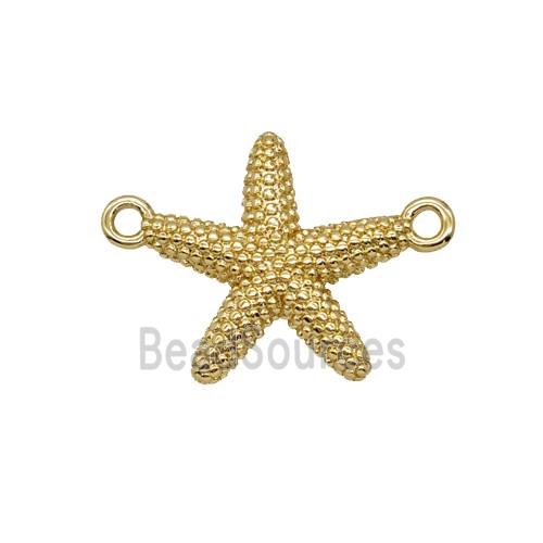 Copper Starfish Pendant 2loops Gold Plated
