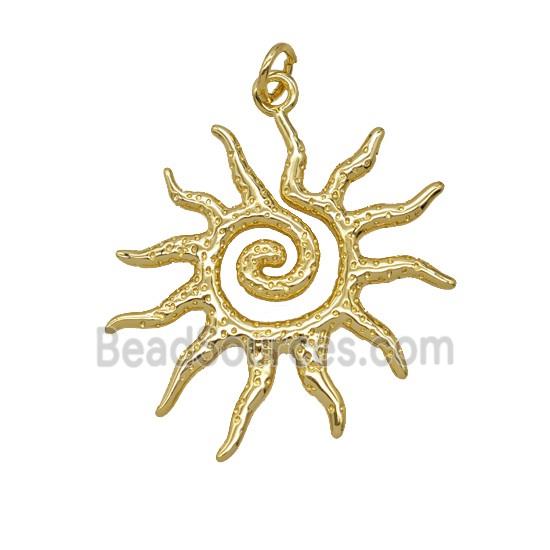 Copper Sun Pendant Gold Plated