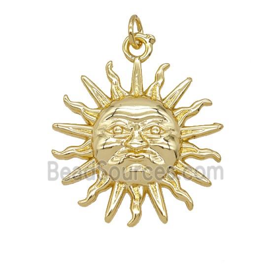 Copper Sun Pendant Gold Plated