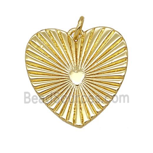 Copper Heart Pendant Sunray Gold Plated