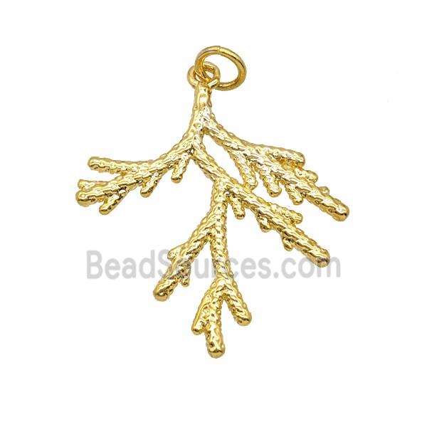 Copper Tree Branch Pendant Gold Plated