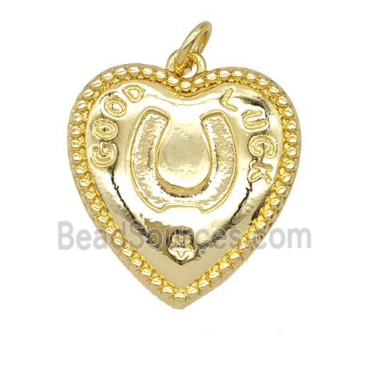 Copper Heart Pendant GoodLuck Gold Plated