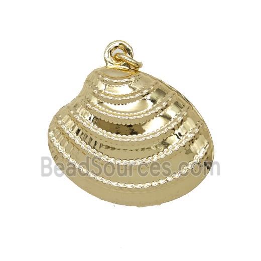 Copper Scallop Shell Pendant Gold Plated