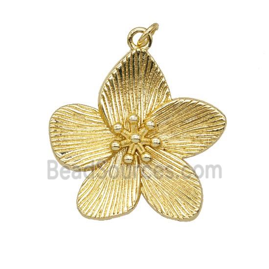 Copper Flower Pendant Gold Plated