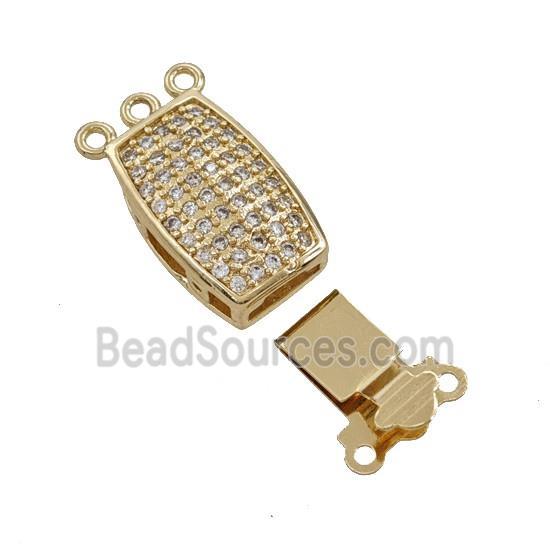 Copper Clasp Pave Zirconia Gold Plated