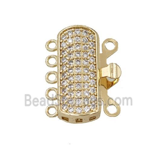 Copper Clasp Pave Zirconia Gold Plated