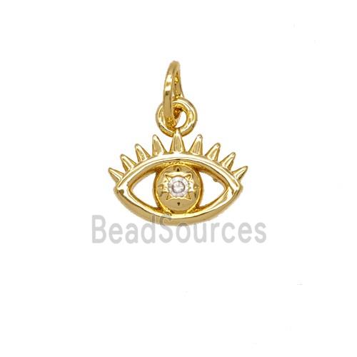 Copper Eye Pendant Pave Zirconia 18K Gold Plated