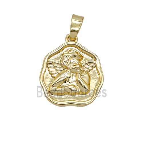 Copper Angel Pendant 18K Gold Plated