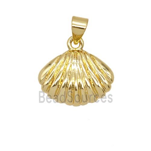 Copper Scallop Shell Pendant 18K Gold Plated