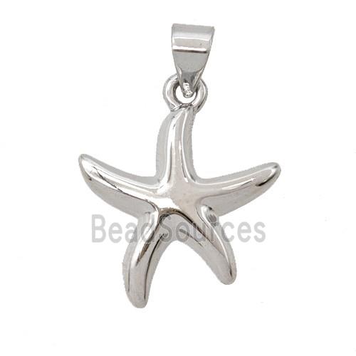 Copper Starfish Pendant Platinum Plated