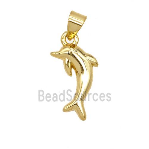 Copper Dolphin Pendant 18K Gold Plated