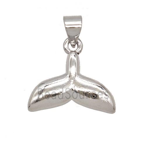 Copper Shark-Tail Pendant Platinum Plated