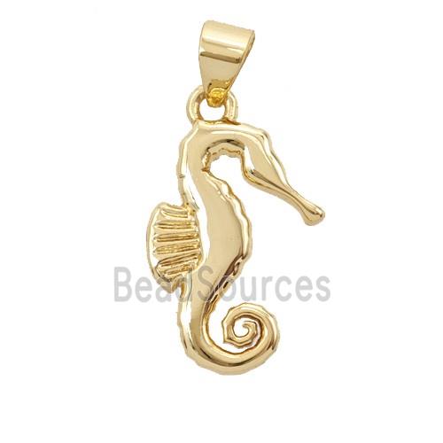 Copper Seahorse Pendant 18K Gold Plated