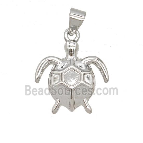 Copper Tortoise Pendant Platinum Plated