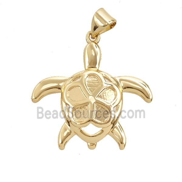 Copper Tortoise Pendant 18K Gold Plated