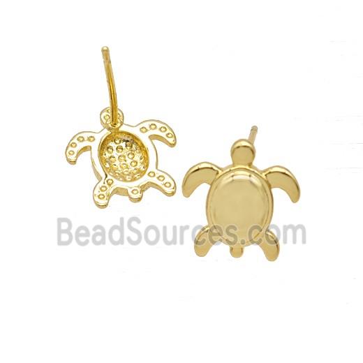 Copper Tortoise Stud Earrings 18K Gold Plated